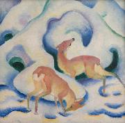 Franz Marc Deer in the Snow (mk34) oil painting reproduction